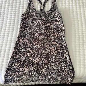 Lululemon Athletica Silver Black Sequin Sleeveless Tank Top